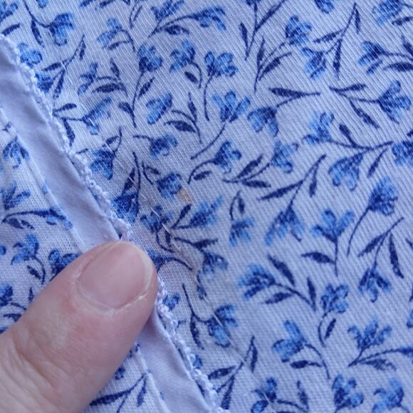 Celestial Dreams Blue Floral Gingham Tank Top XL REPAIRED cottage lace comfy - Picture 14 of 14